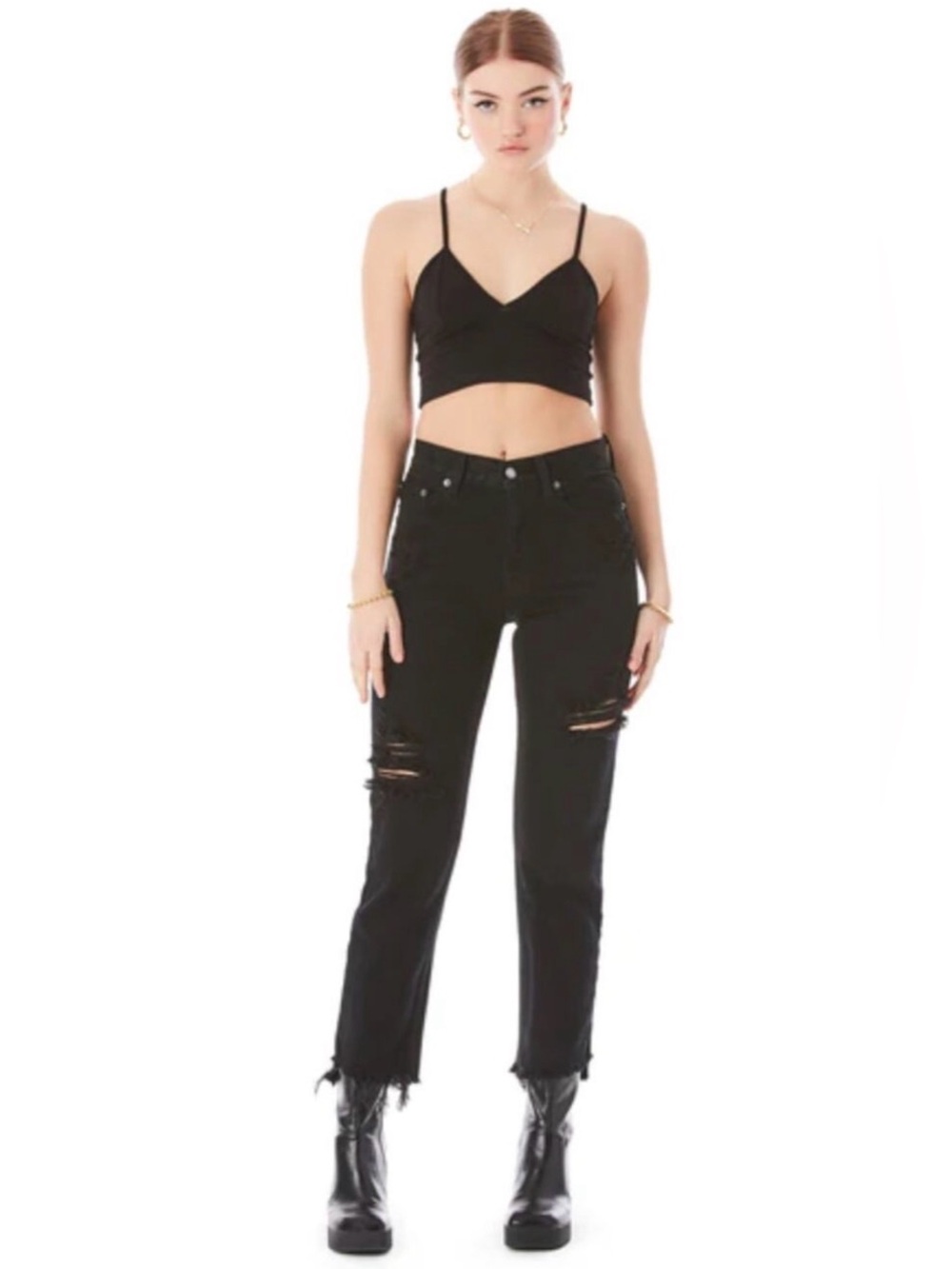 Carmar Emelia Black Denim Distressed Jeans